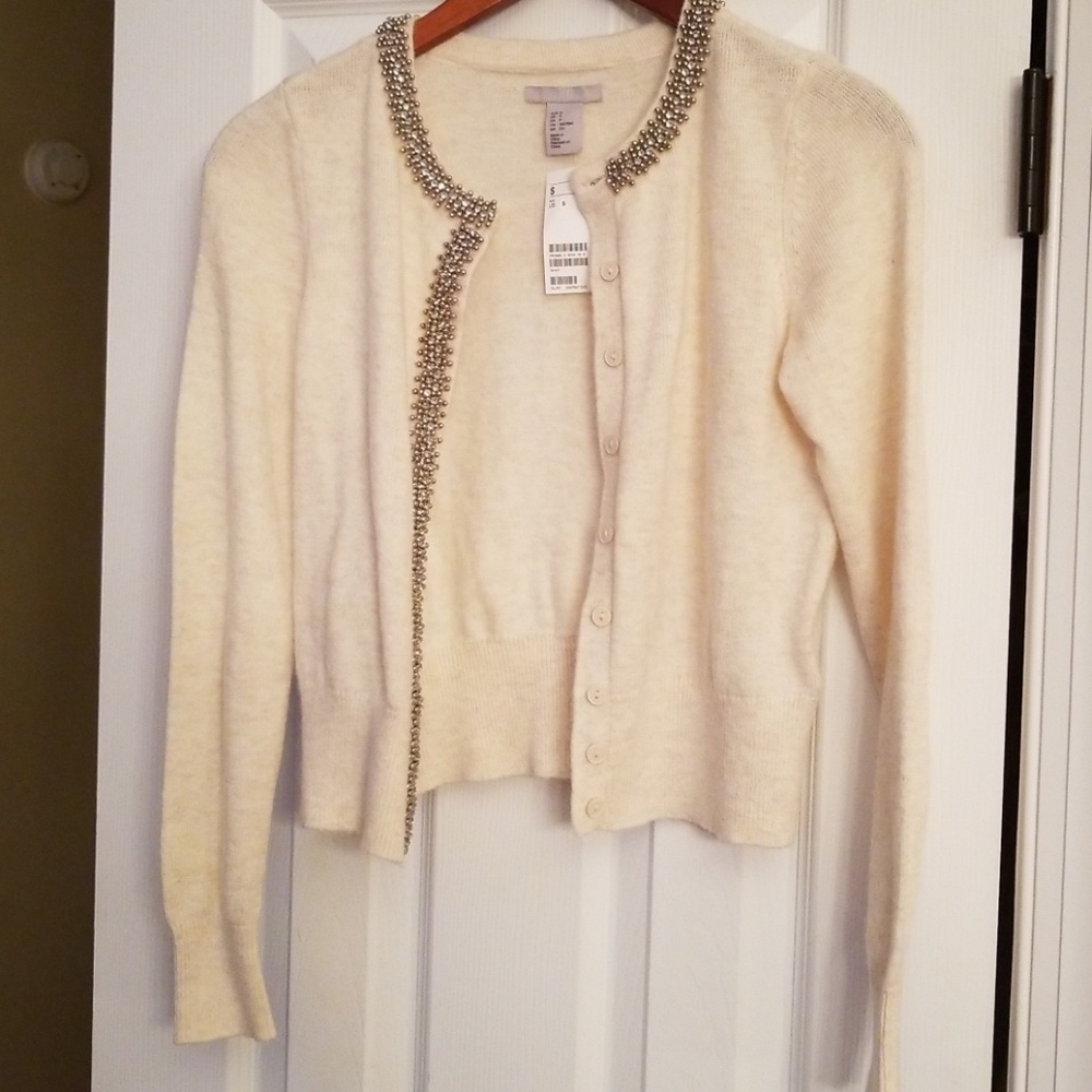 NWT H&M cardigan with silver accents